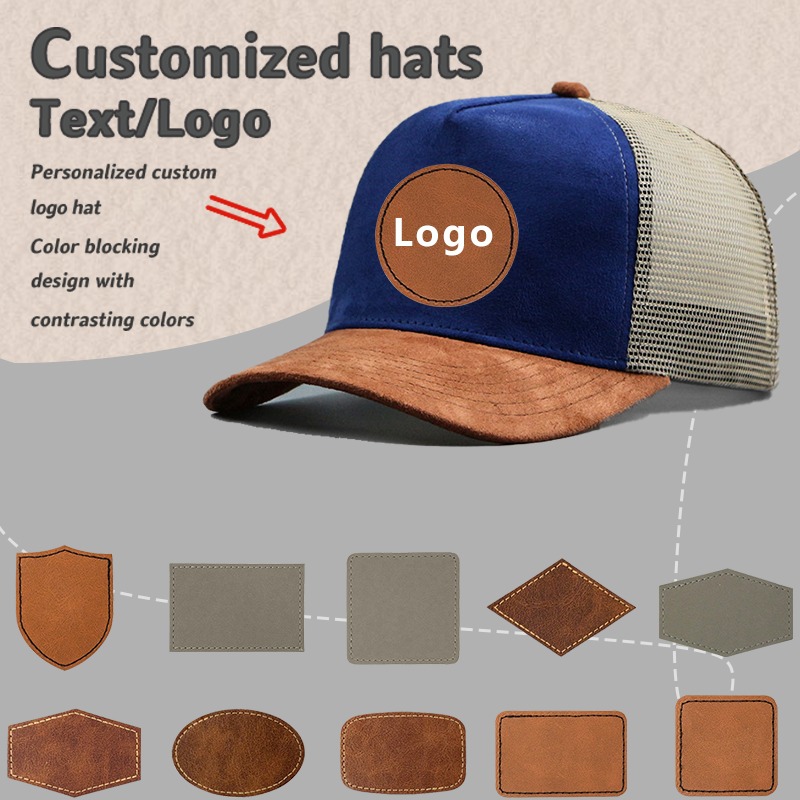 Trucker Cap Mesh - Etichetta in pelle Logo personalizzato Berretto