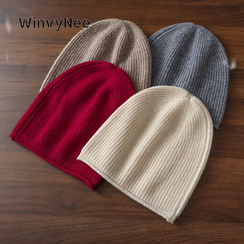 Beanie Cuffed Knit - WinvyNee Berretto da donna in lana